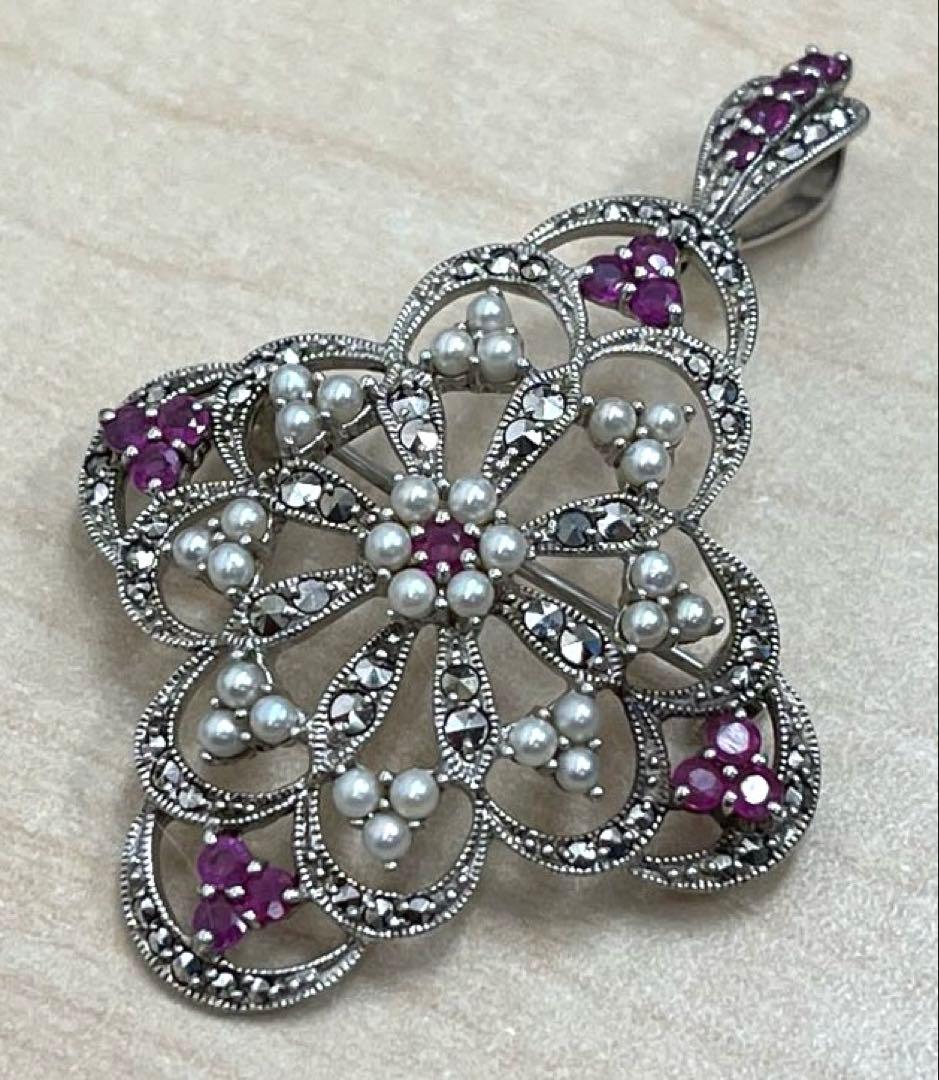 ⭐️SILVER シルバー ブローチ ペンダント イヤリング セット レディース