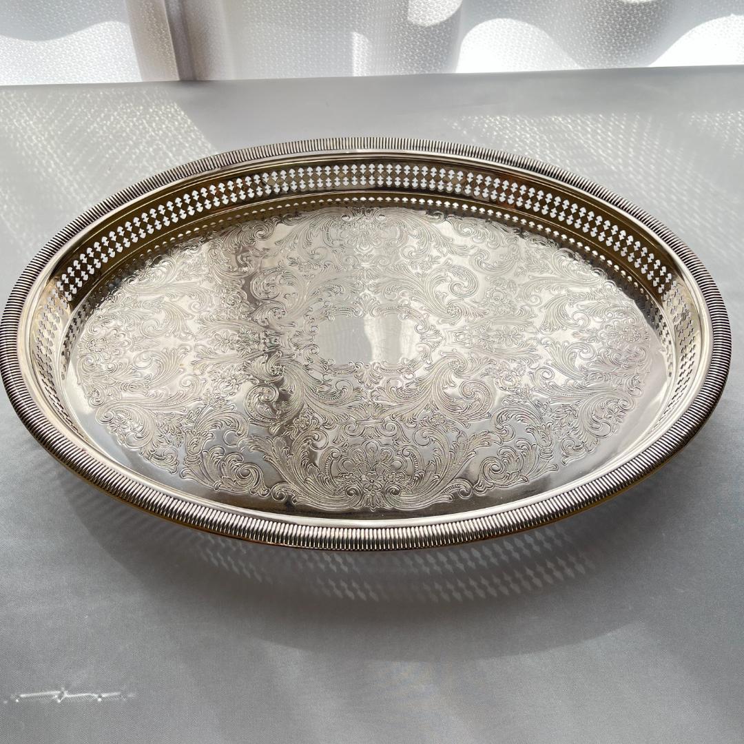 【RODD】ギャラリートレー オーバル型 47cm 【シルバープレート】 大盤