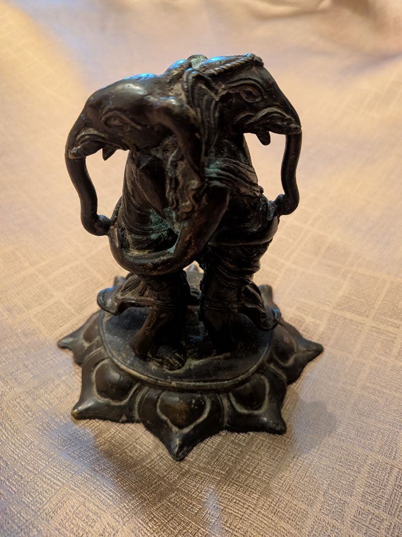 抱き合うインド神、ガネーシャのカップル、アンティーク