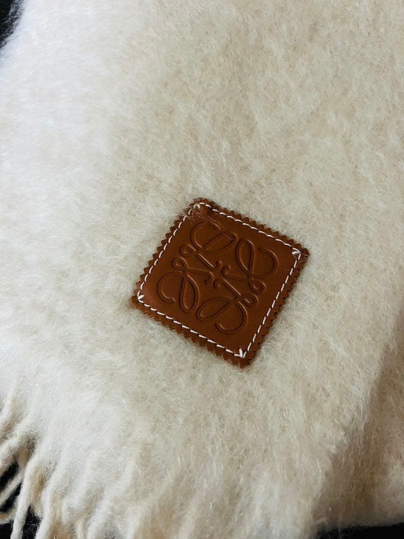 LOEWE/ロエベマフラーアイボリー モヘア&ウール