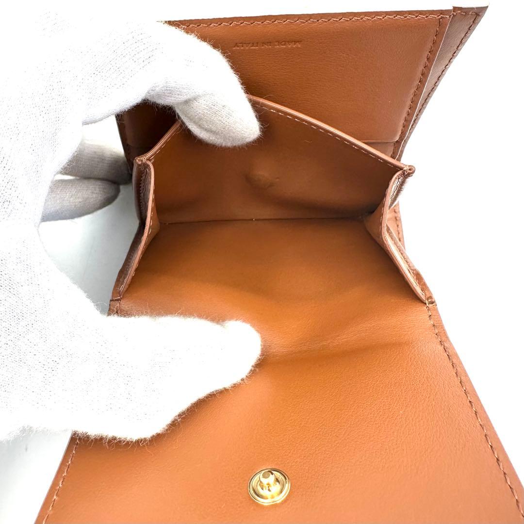 《極美品》現行CELINE トリオンフ レザー スモールウォレット 三つ折り財布