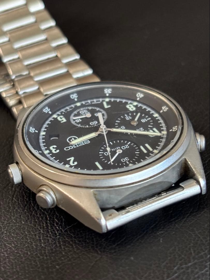 希少 SEIKO セイコー ミリタリー クロノグラフ 稼動品