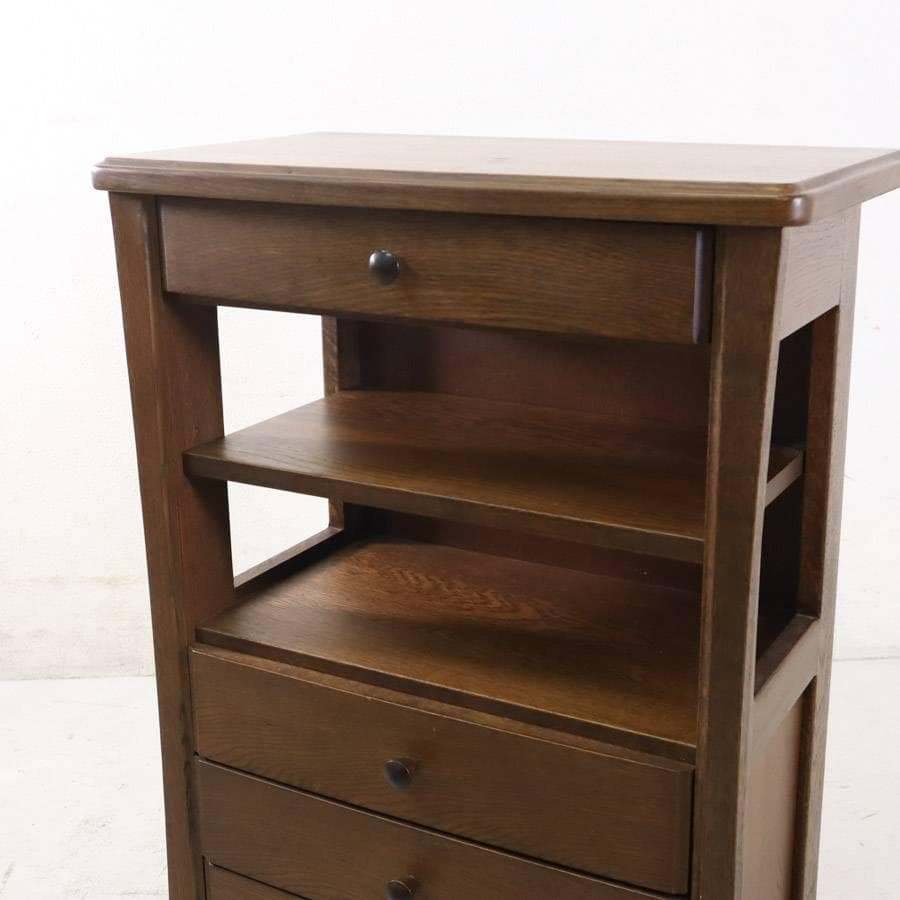 IDC大塚取扱 起立木工 リード ナラ材 サイドテーブル 電話台 FAX台 花台