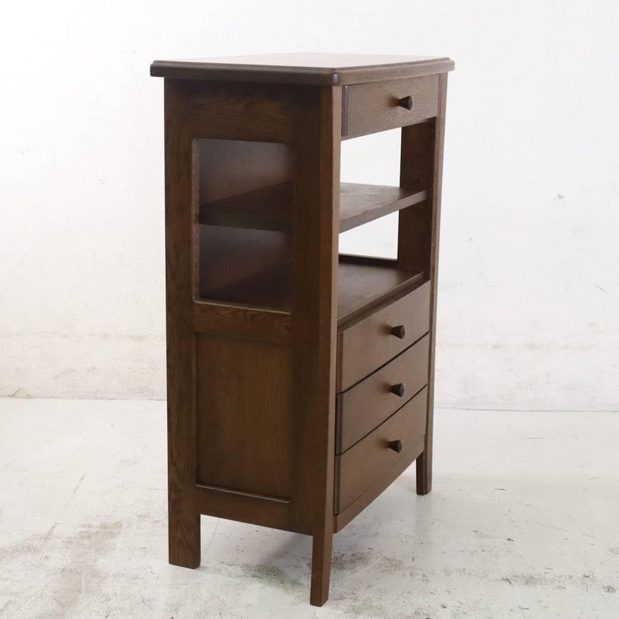 IDC大塚取扱 起立木工 リード ナラ材 サイドテーブル 電話台 FAX台 花台