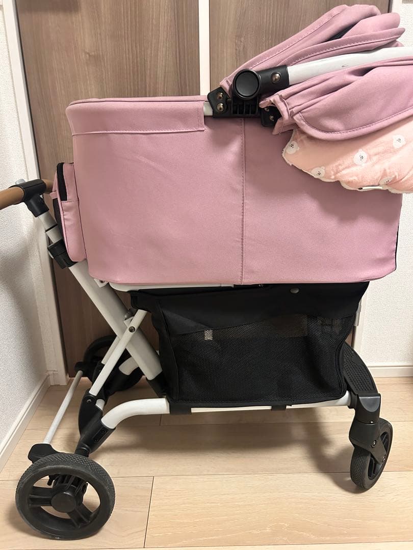 AIR BUGGY wizX チェリーピンク レインカバー、クッション付き