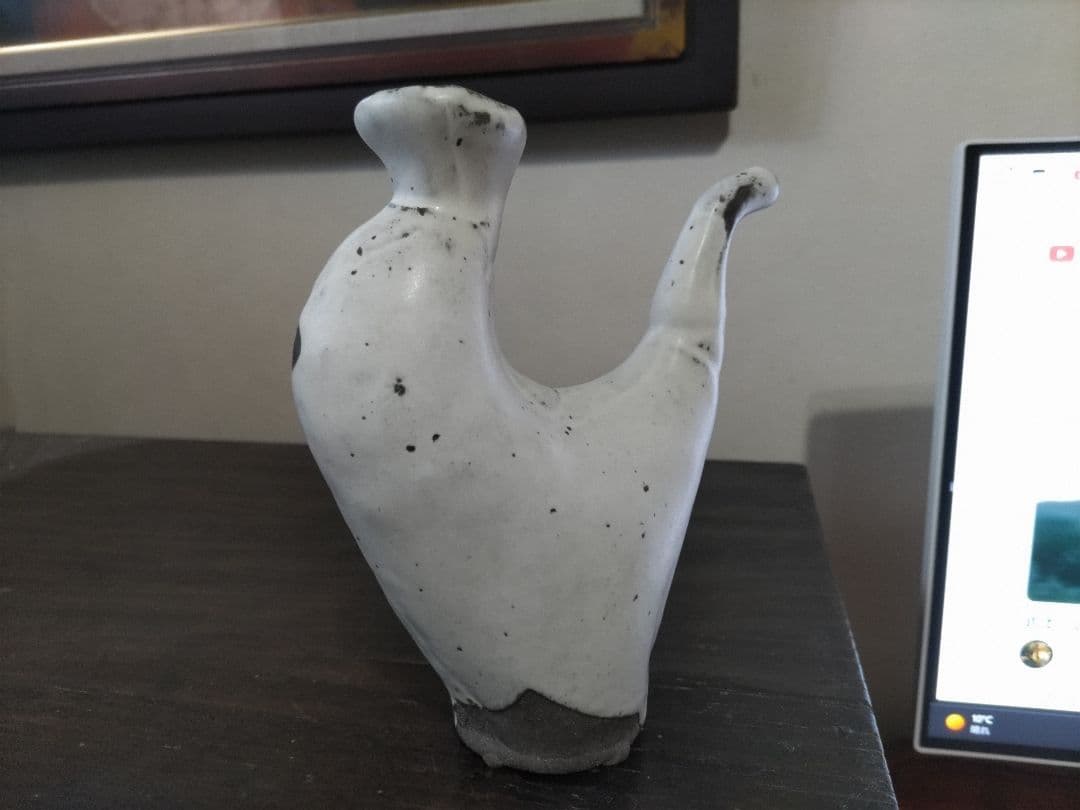 リリィのほっぺ様　奥村博美　白釉　注器　高18.5㎝　共箱・布　未使用