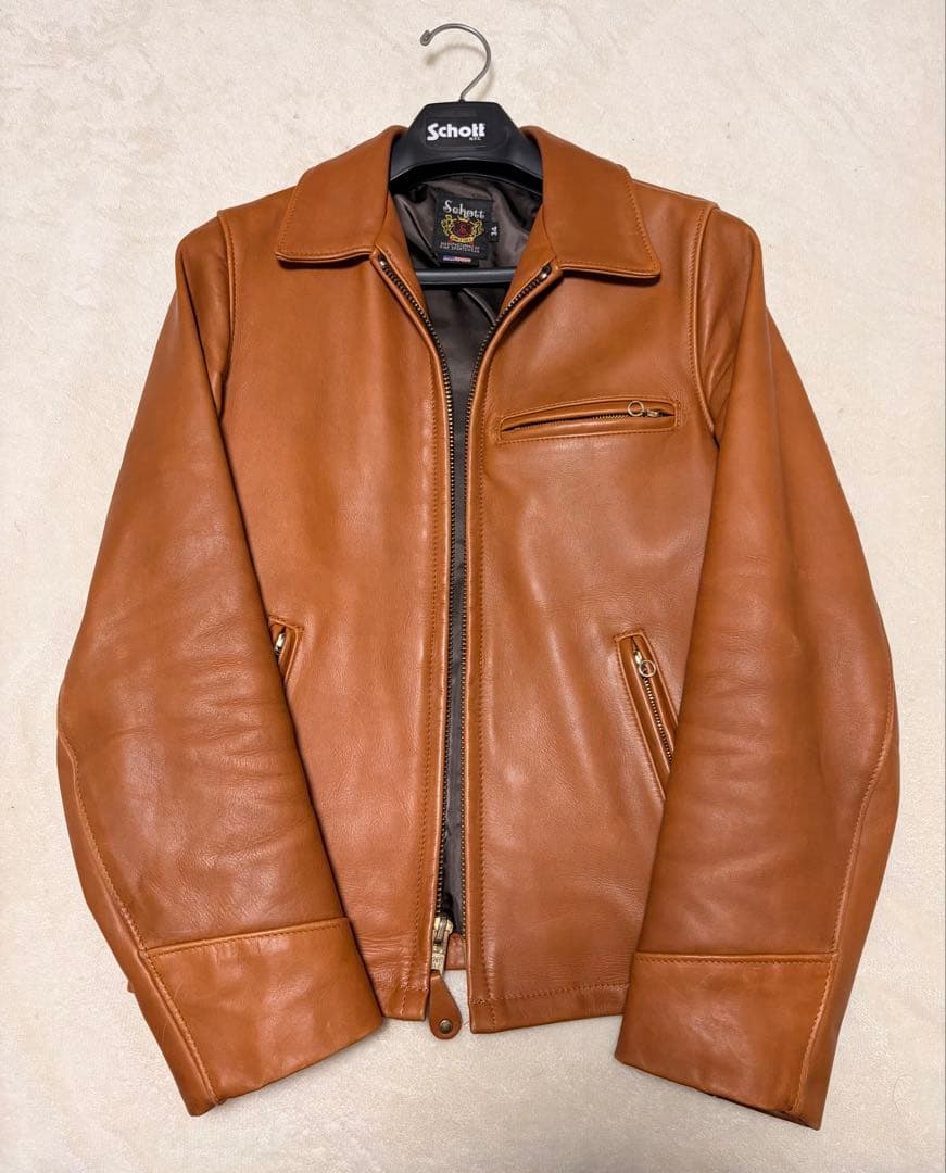 外観美品✨ 【米国製】schott トラッカージャケット 103US 34 茶色