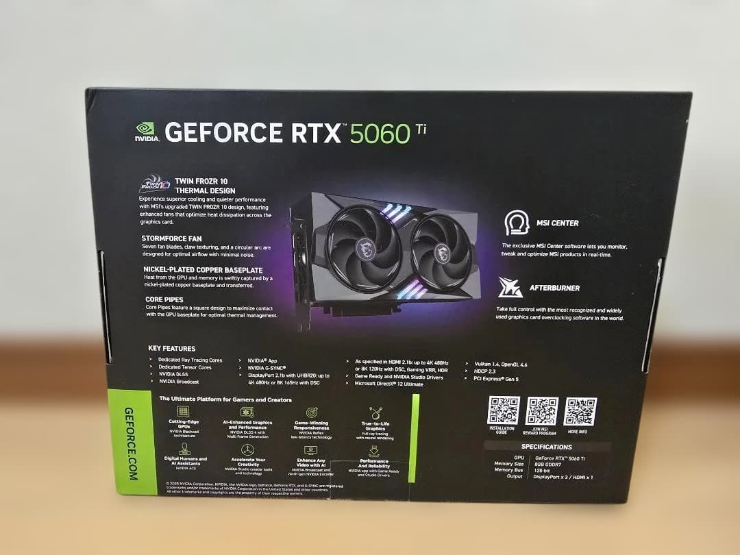 【新品未使用】MSI GeForce RTX 5060 Ti 8G グラボ