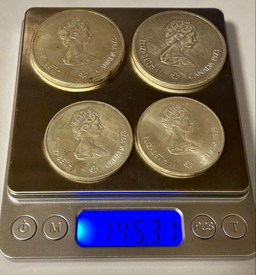 カナダ　モントリオールオリンピック　1976年記念銀貨　4枚セットケースなし