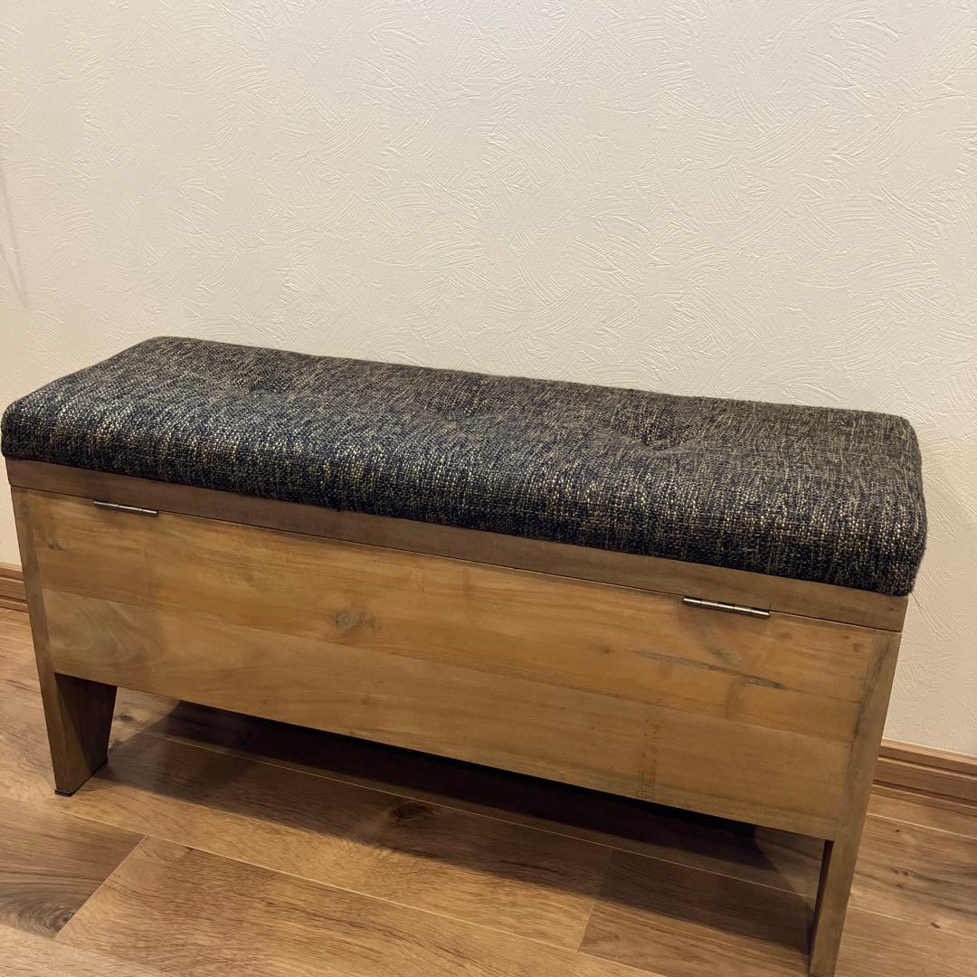 アンティーク風ボックスベンチ 木製　スツール　椅子　イス　いす　収納　インテリア