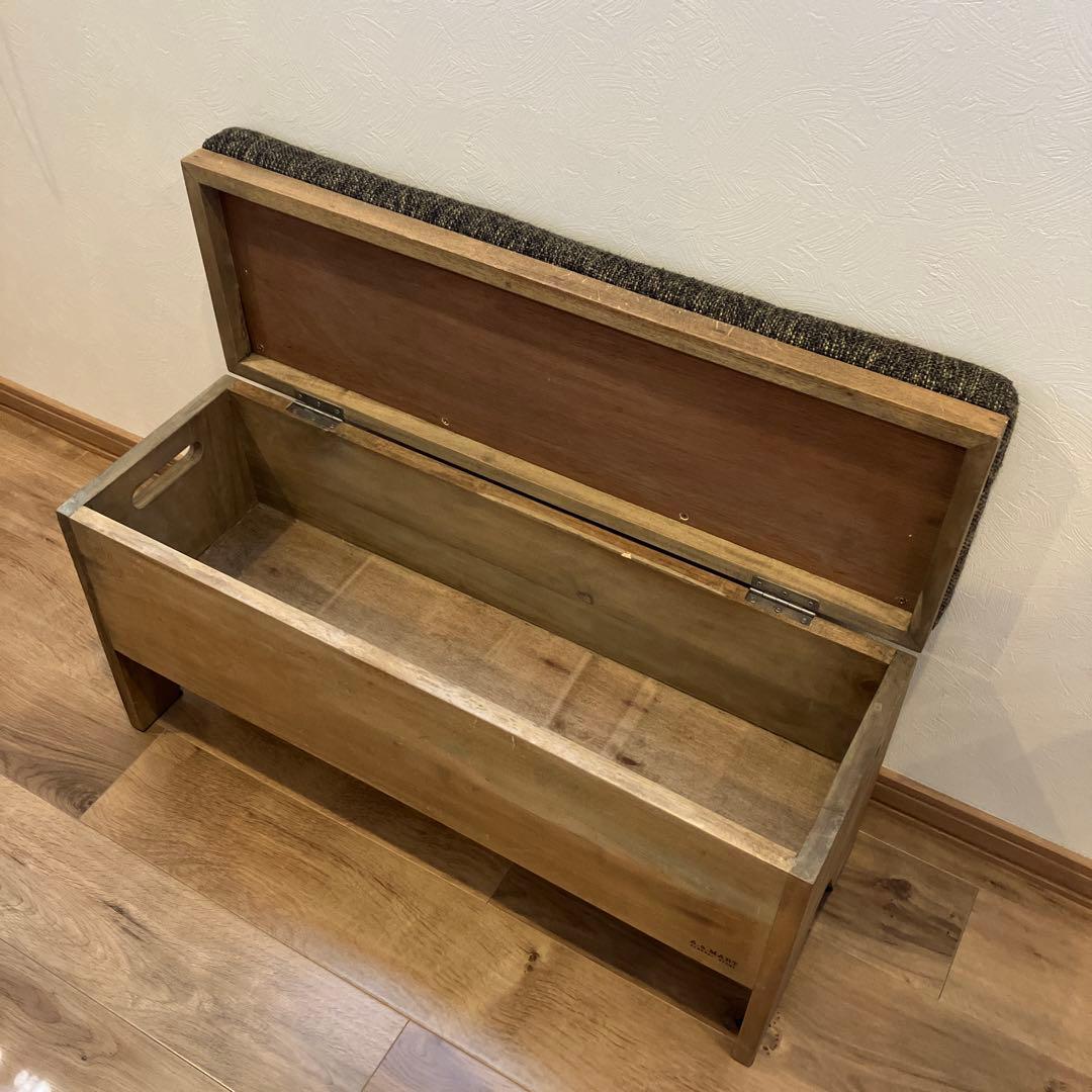 アンティーク風ボックスベンチ 木製　スツール　椅子　イス　いす　収納　インテリア