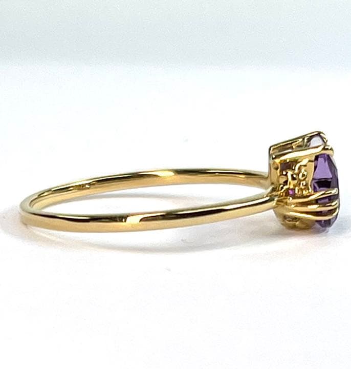 宝石ルース 『限定品！ネコちゃんリング』天然アメジスト　サイズ#14