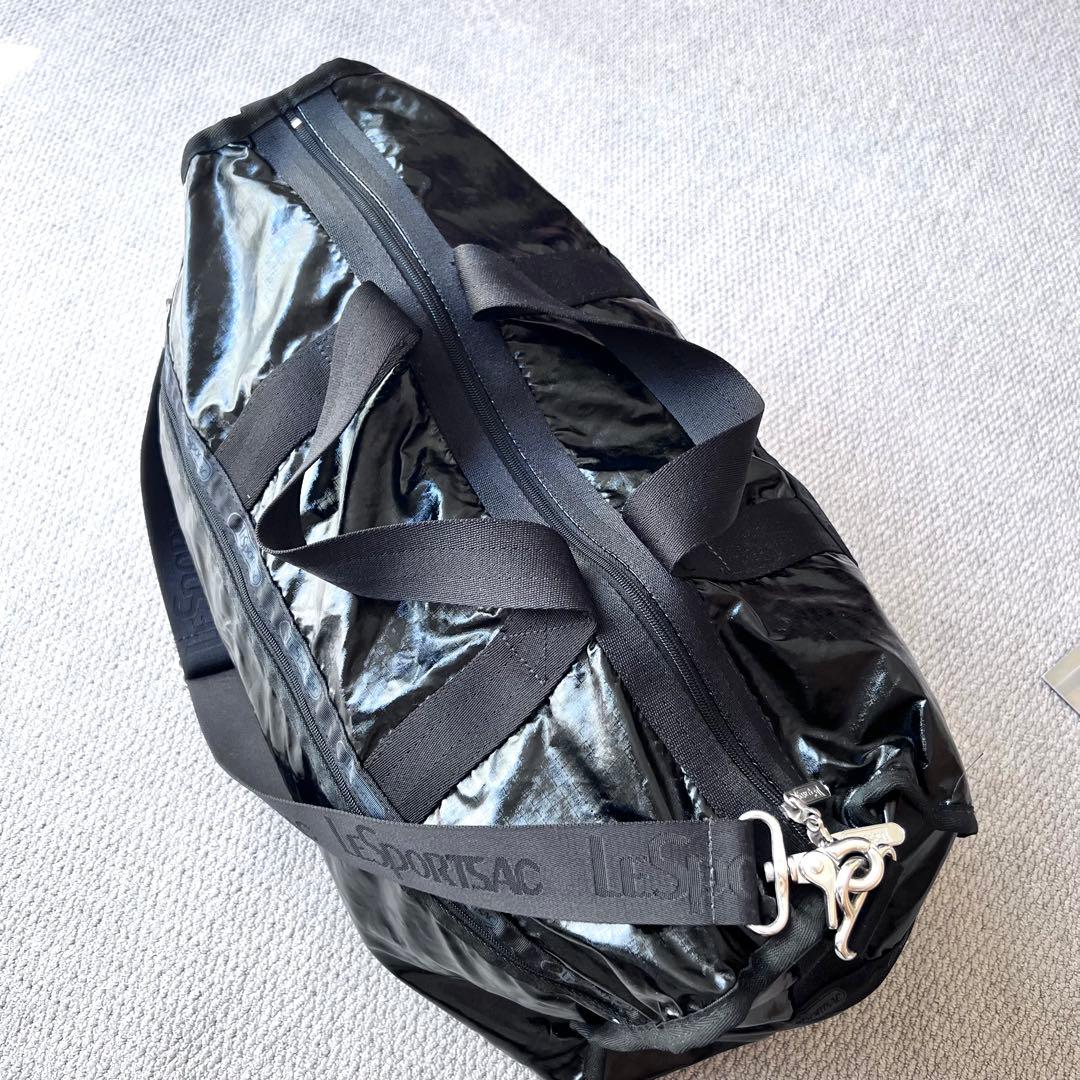 【良品】レスポートサック　黒　ナイロンボストンバッグ　軽量　大容量　エナメル