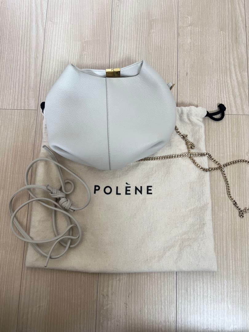 【美品】POLÈNE BÈRI グレー レザーバック