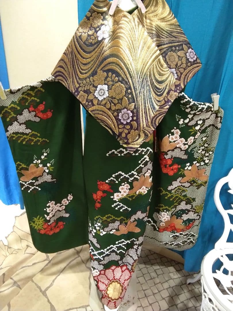 【お値下】振袖フルセット、正絹成人式、重ね衿、帯揚げ帯締め、西陣袋帯、襦袢、落款