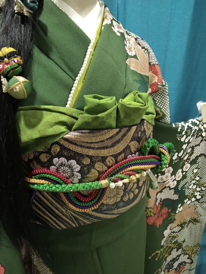 【お値下】振袖フルセット、正絹成人式、重ね衿、帯揚げ帯締め、西陣袋帯、襦袢、落款