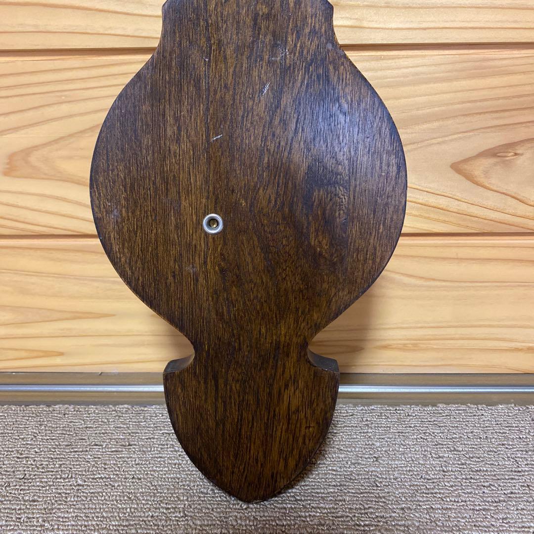 舶来品　アンティークバロメーター　重厚な木彫りの気圧計