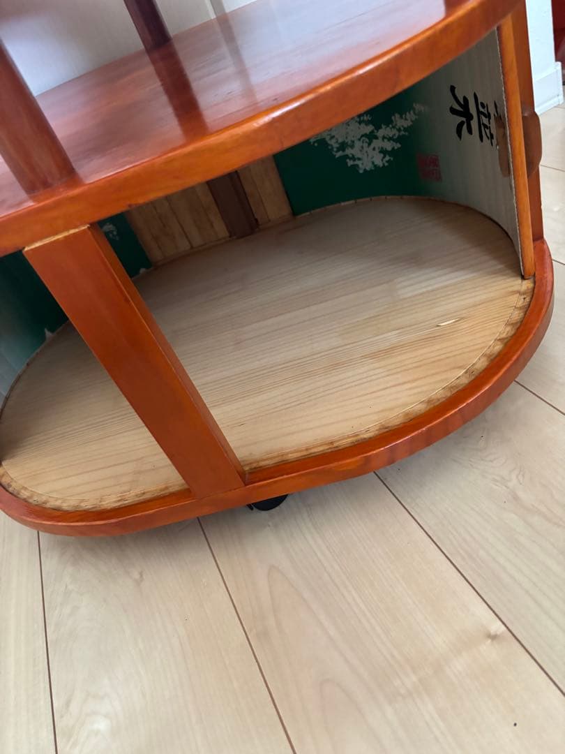 【希少】日光杉並木デザイン 木製ポットワゴン