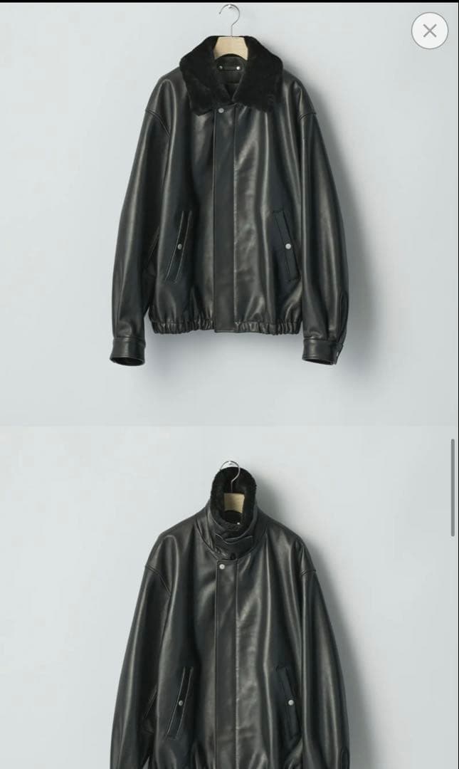 ジャケット・アウター Mouton Collar Sheep Leather Zip Jacket