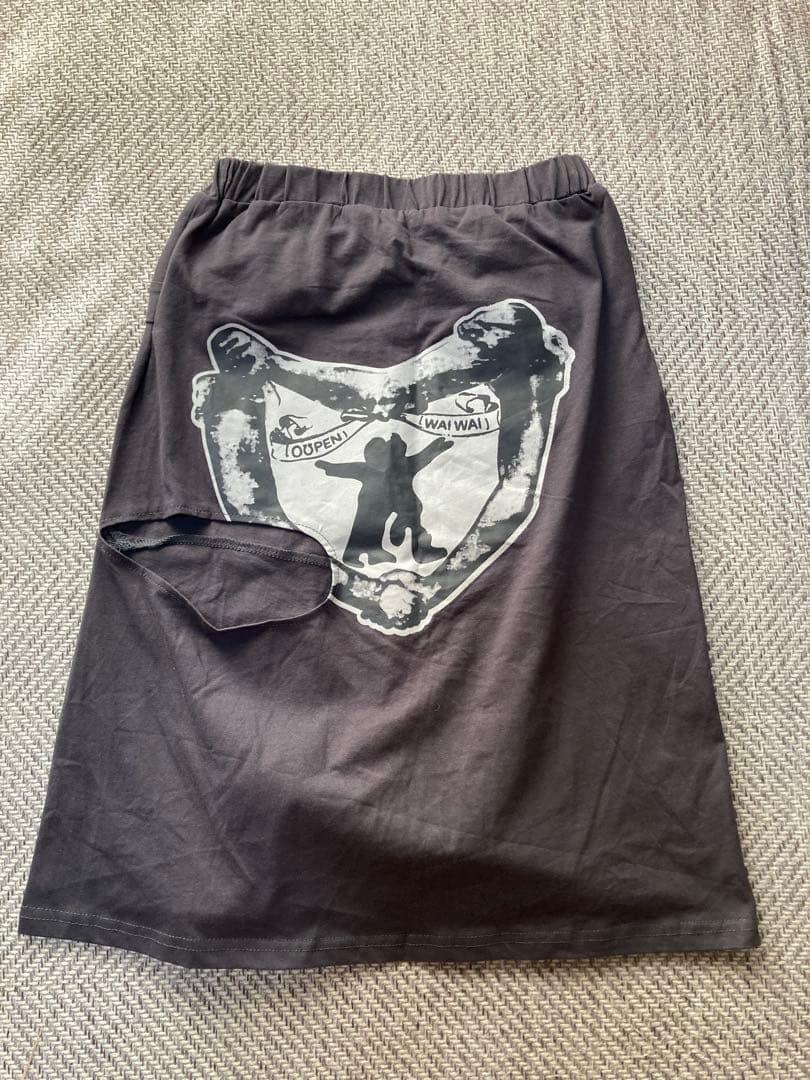 新品タグ付 open yy オープンワイワイ 韓国ブランド 変形スカート黒