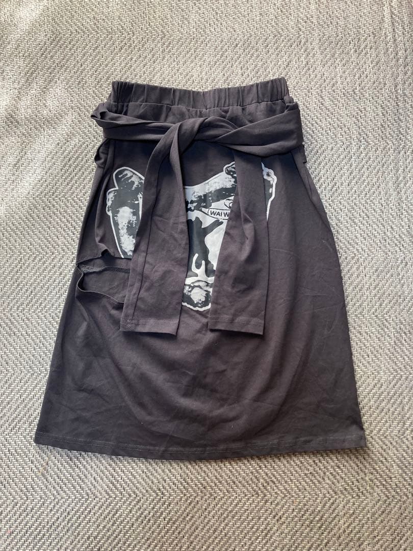 新品タグ付 open yy オープンワイワイ 韓国ブランド 変形スカート黒