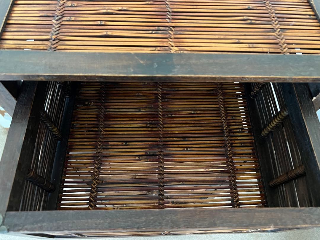 アジアン 竹 木製 チェスト 引き出し4段 ダークブラウン バリ インドネシア