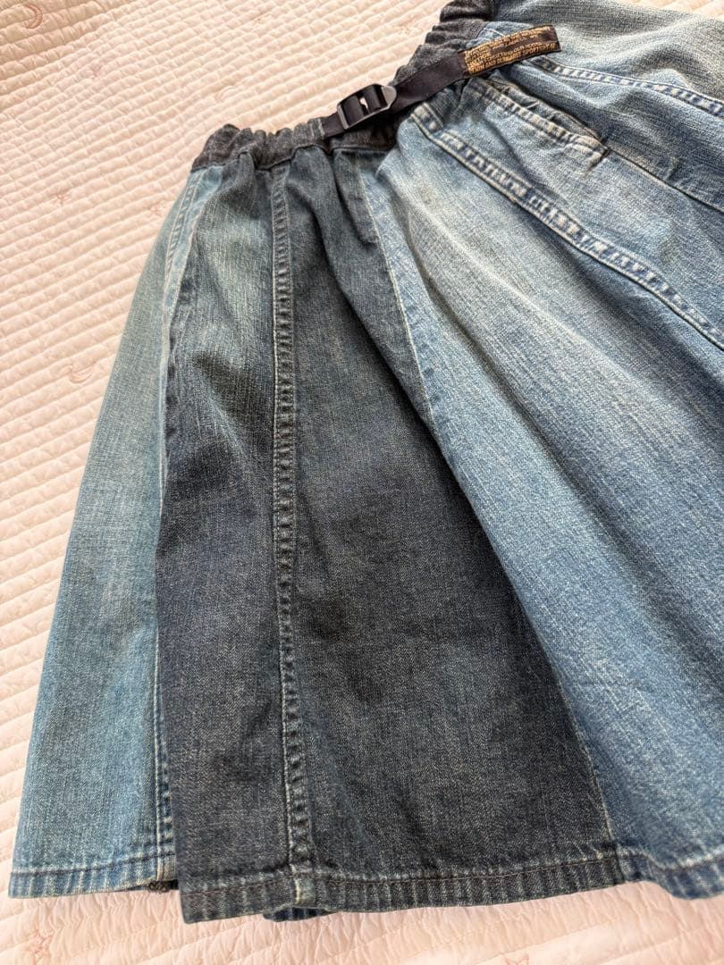 双子可♡美品♡denim dungaree ダメージデニムスカート
