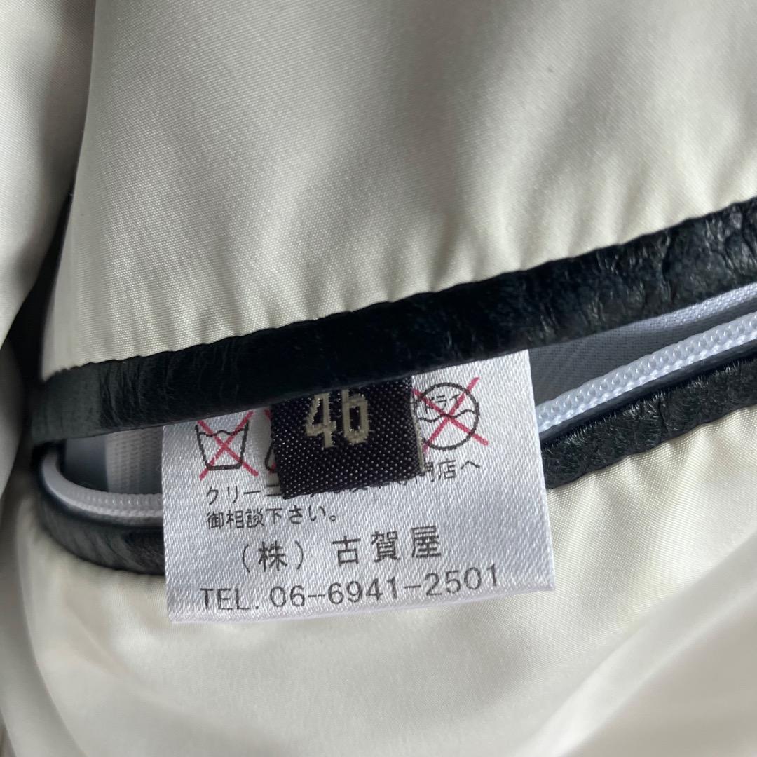 専用定価80万　イタリア名門　エディモネッティ　レザージャケット　46 ネイビー