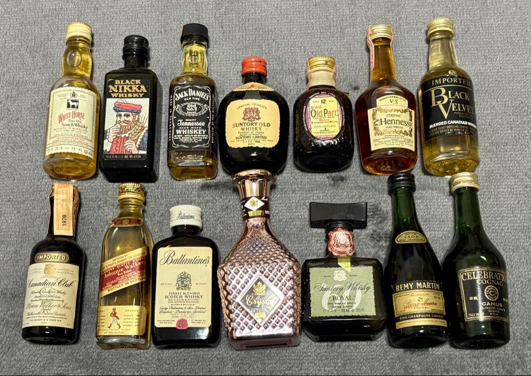 ◆古酒 ウイスキー ブランデー ミニボトル14本セット 50ml 100ml