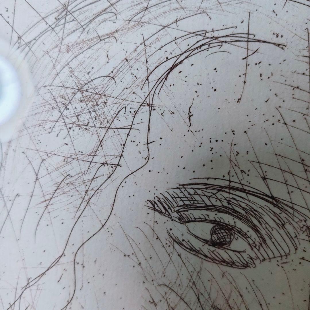 有本利夫 銅版画 「男の顔」オリジナル 限定版