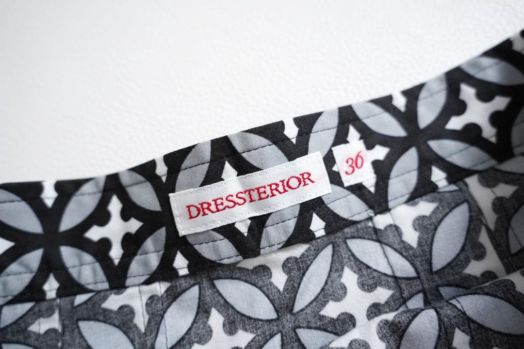 281t*美品 ドレステリア コットン オーバーラップサークルプリントスカート.