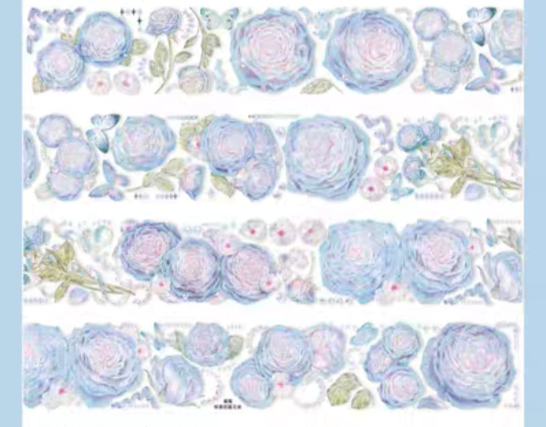 巻売 626★ 海外 マスキングテープ マステ PET 花 装飾 薔薇 贝壳光