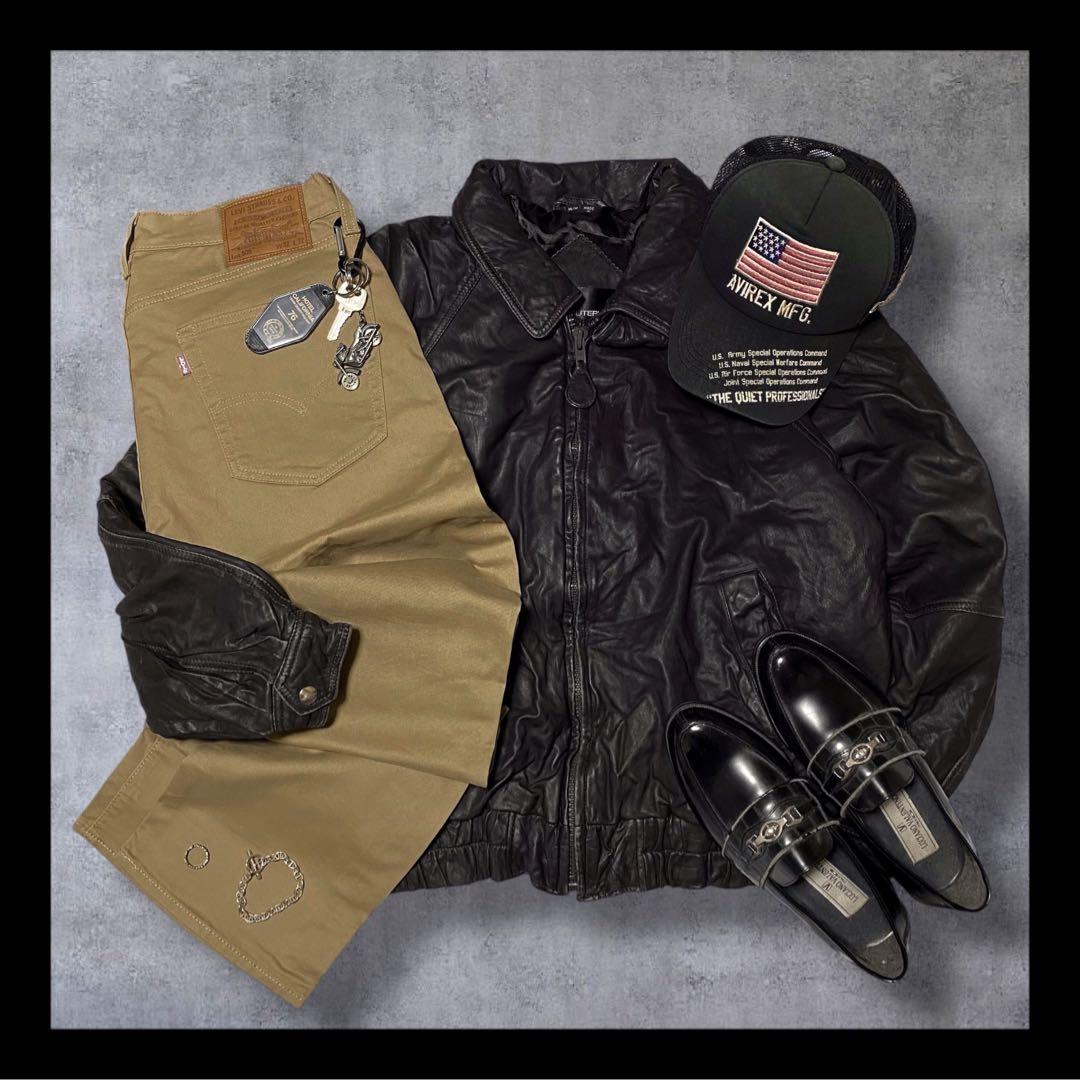 レザー ジャケット アメカジ コーデ シティーボーイ c-boy style