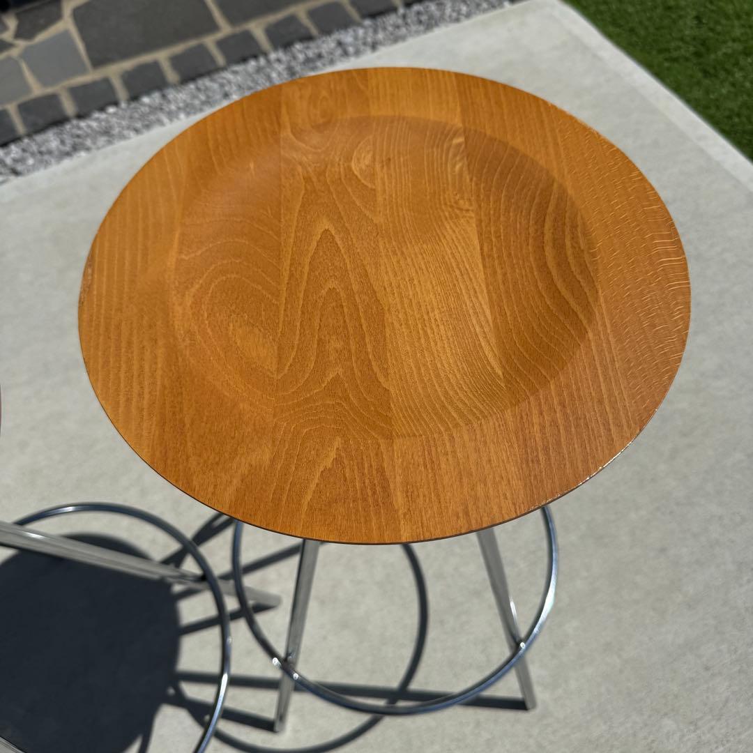 ACTUS　スツール　2脚セット　木製　円形座面　カウンターチェア