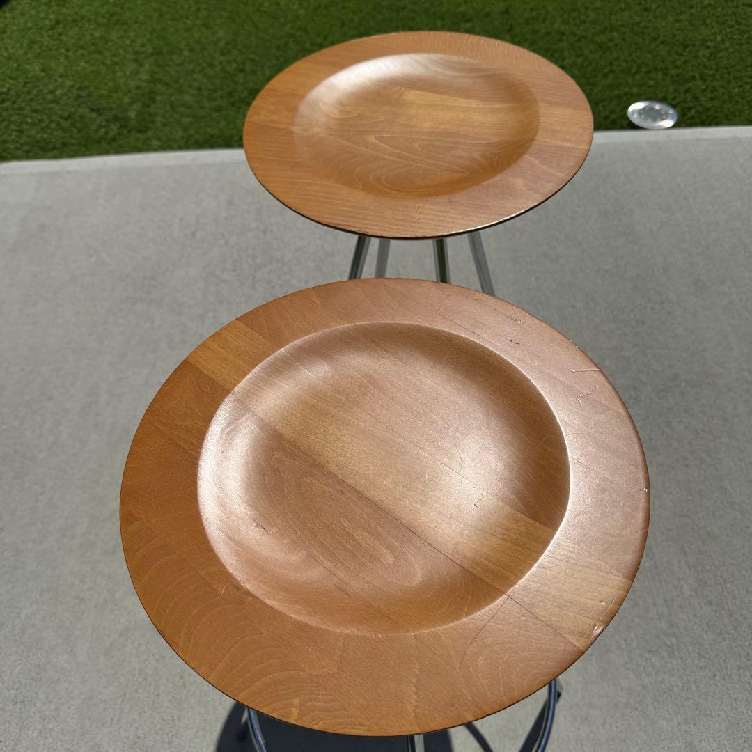 ACTUS　スツール　2脚セット　木製　円形座面　カウンターチェア
