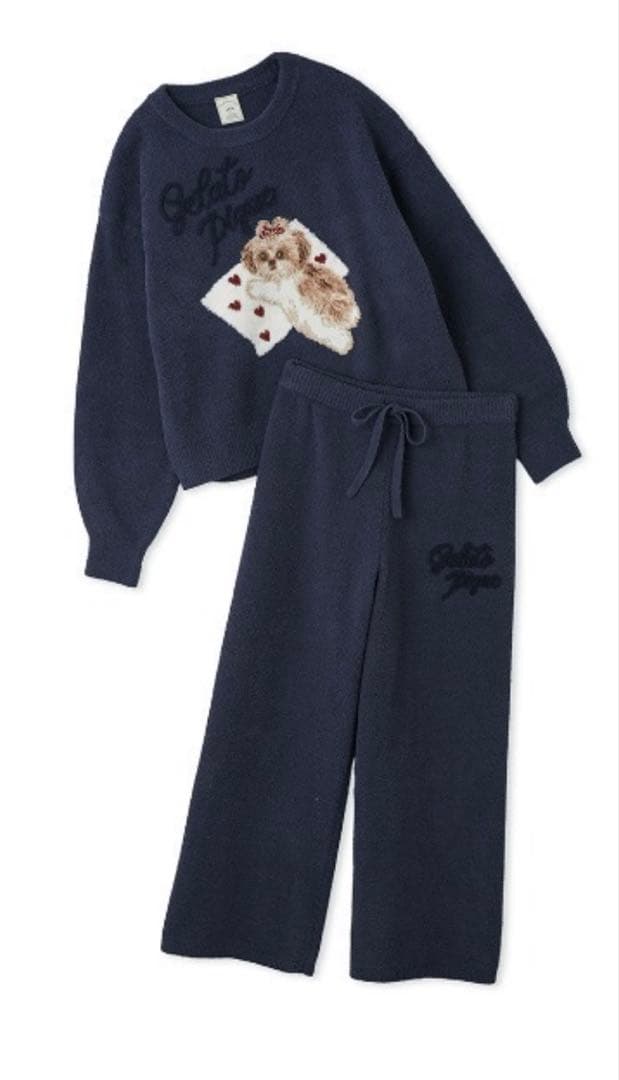 ジェラートピケ　シーズー ジャガードプルオーバー & ベビモコロングパンツセット