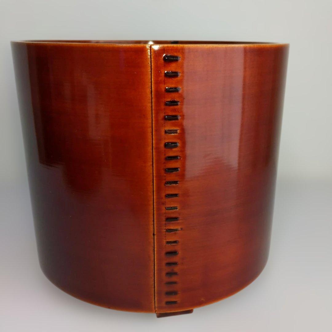 伝統工芸 飛騨春慶塗 曲水指 茶道具 紙箱付