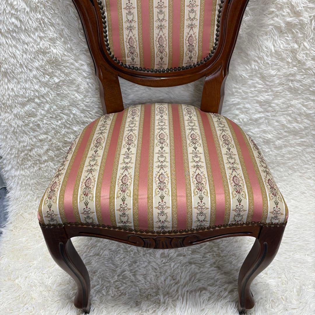 美品　猫脚　ヨーロピアン　クラシック調 木製 彫刻ストライプ柄　アンティーク風