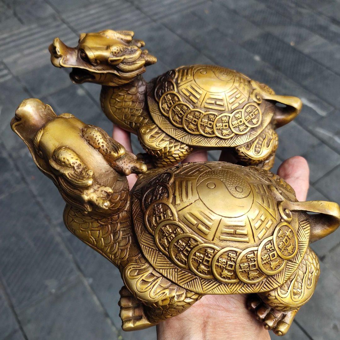 ゴシップ竜亀 装飾品 現代工芸品 美術品 置物