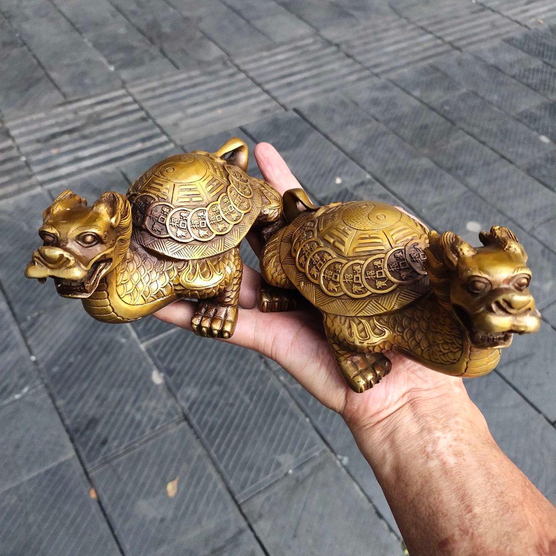 ゴシップ竜亀 装飾品 現代工芸品 美術品 置物