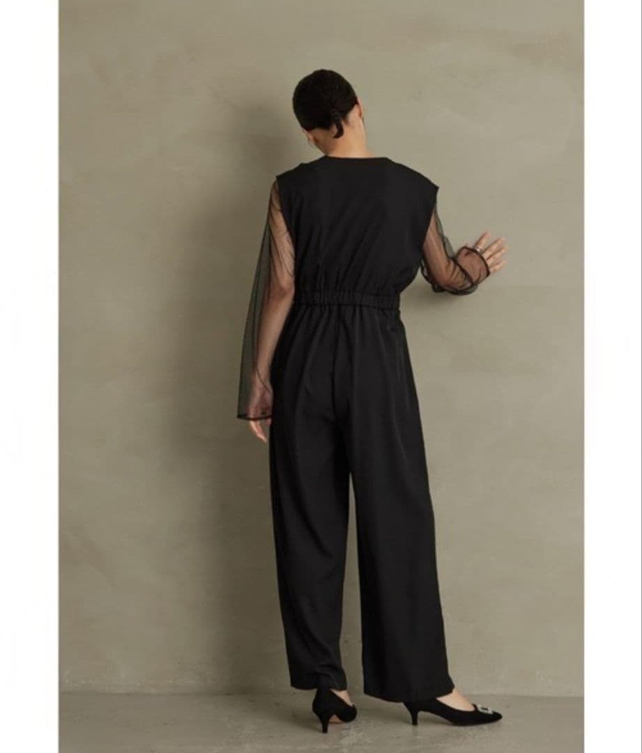 美品 niana ニアナ スタンドアウトカラーオールインパンツ パンツドレスL