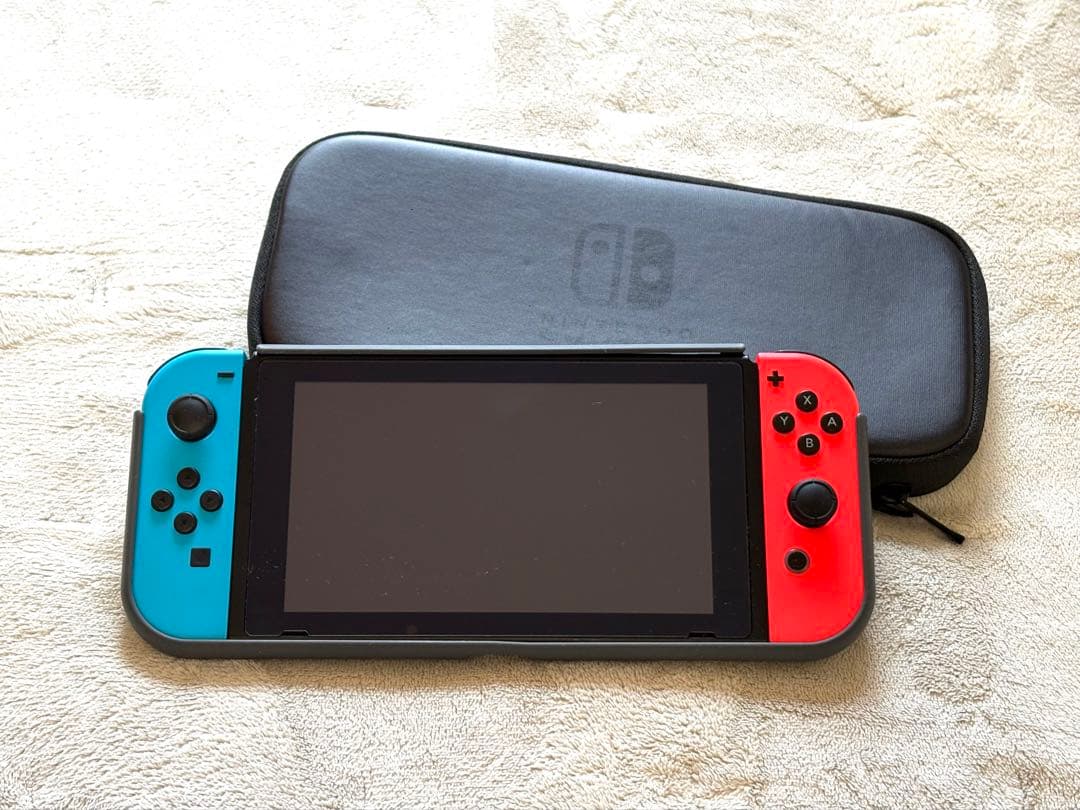 Nintendo Switch 本体⭐︎純正ケース+背面カバー+保護フィルム付