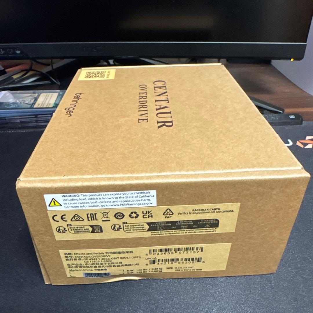 新品未使用！behringer CENTAUR OVERDRIVE ベリンガー