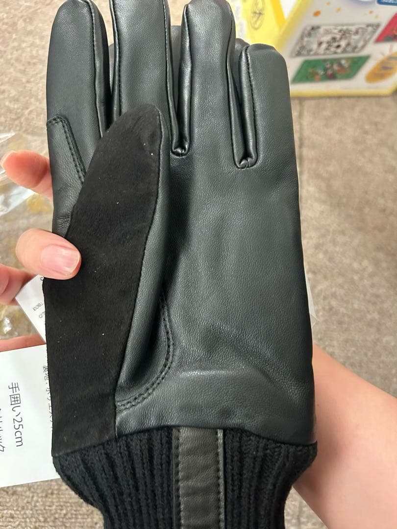 IL BISONTEブラック 羊革手袋 サイズ25cm新品