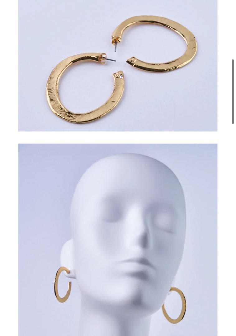 美品　cecile jeanne フープ　ピアス　ゴールド　半額以下で