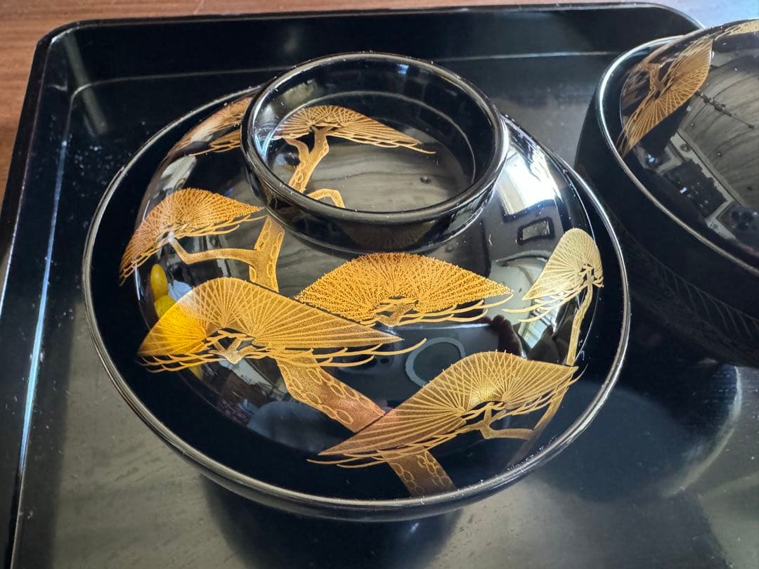 輪島塗（重要無形文化財）金蒔絵　高級汁椀　龍作　ペア