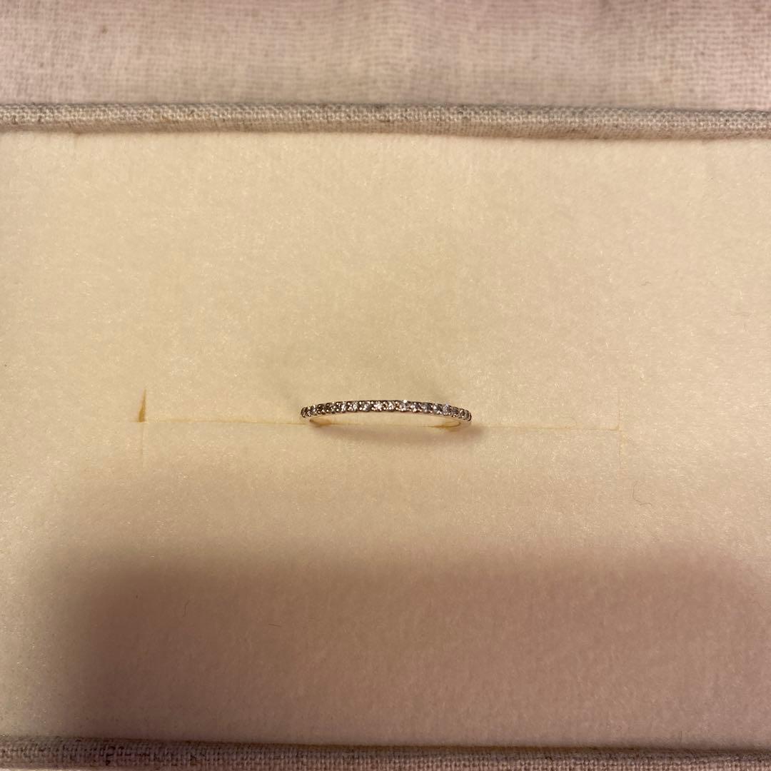 【極美品】SIENA ROSE 19粒ダイヤラインのリング 9号　K10 YG