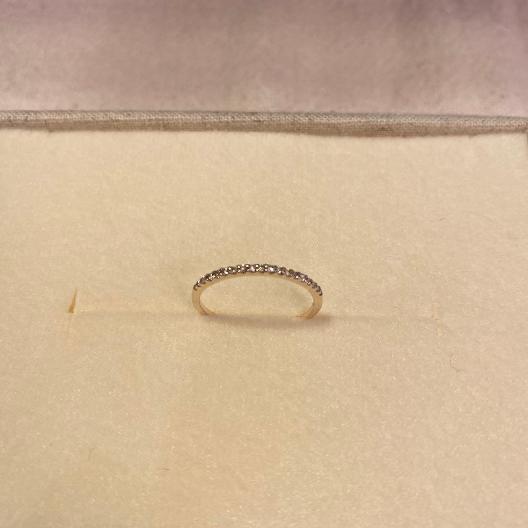 【極美品】SIENA ROSE 19粒ダイヤラインのリング 9号　K10 YG