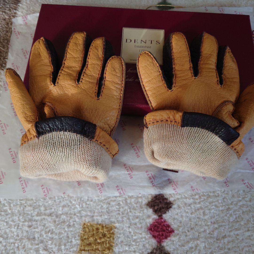 DENTS ペッカリー革グローブ　カシミア81/2
