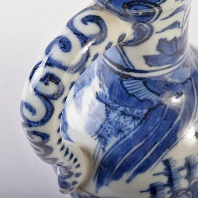 中国　青花　山水人物文　水注瓶　C　R7882